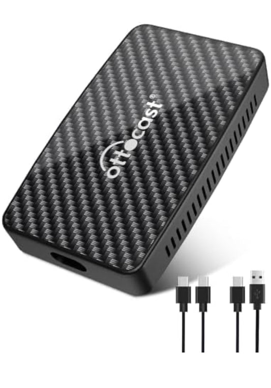 OTTOCAST Play2Video Pro – Wireless CarPlay & Android Auto Adapter with YouTube, Netflix, Spotify, IPTV | 5GHz WiFi, Auto Connect, No Delay | Compatible with OEM Wired CarPlay